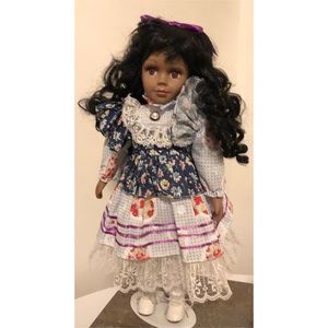 Vintage Brown Doll with Long Hair w Curls - Unique